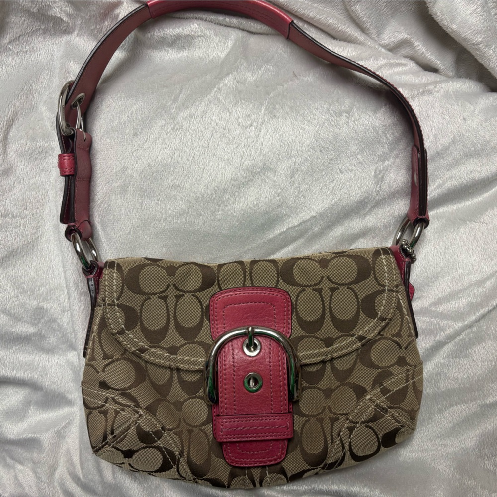 Coach Tan and Pink Mini Bag